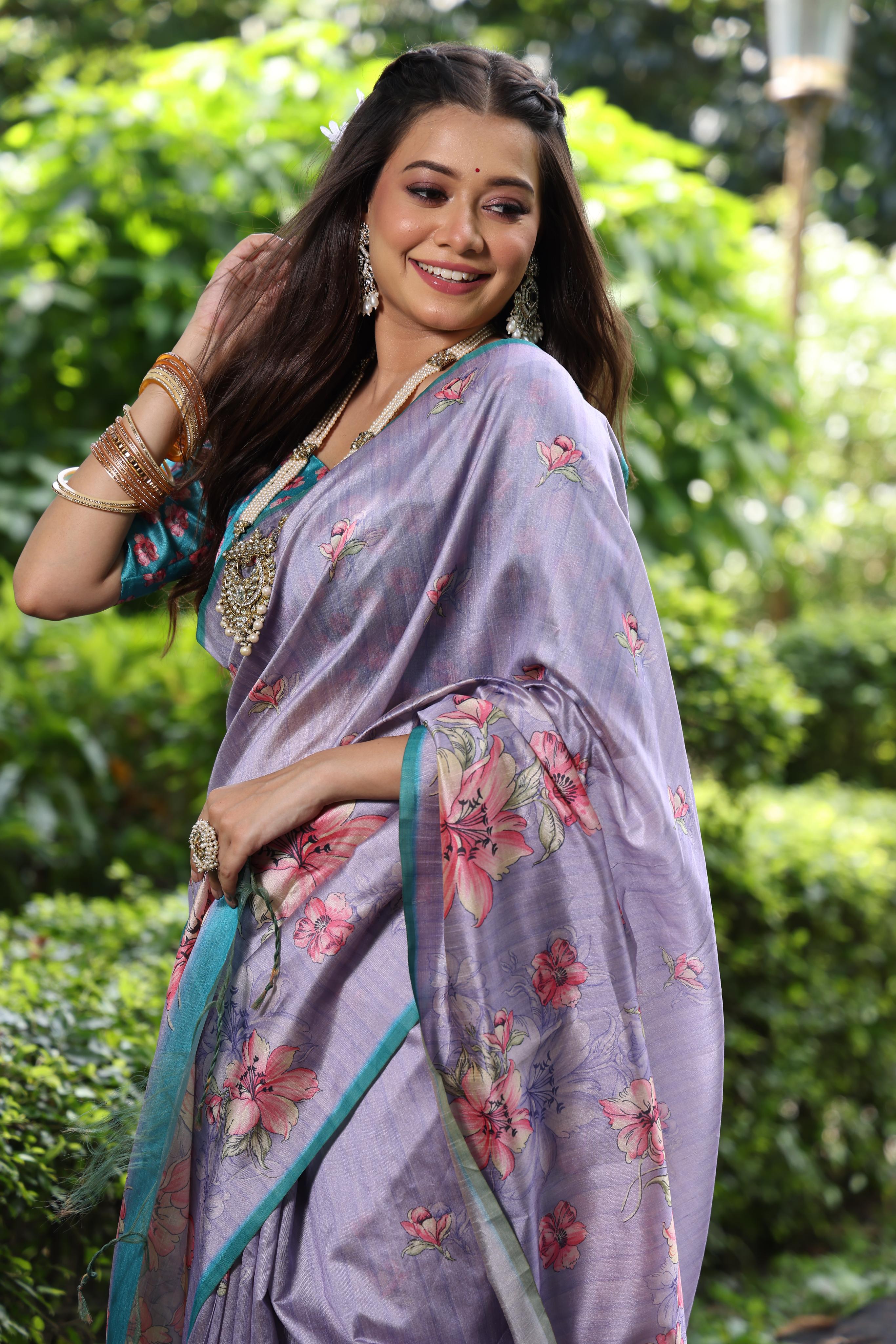Yashi-2 Ethnic motifs printed saree with printed border