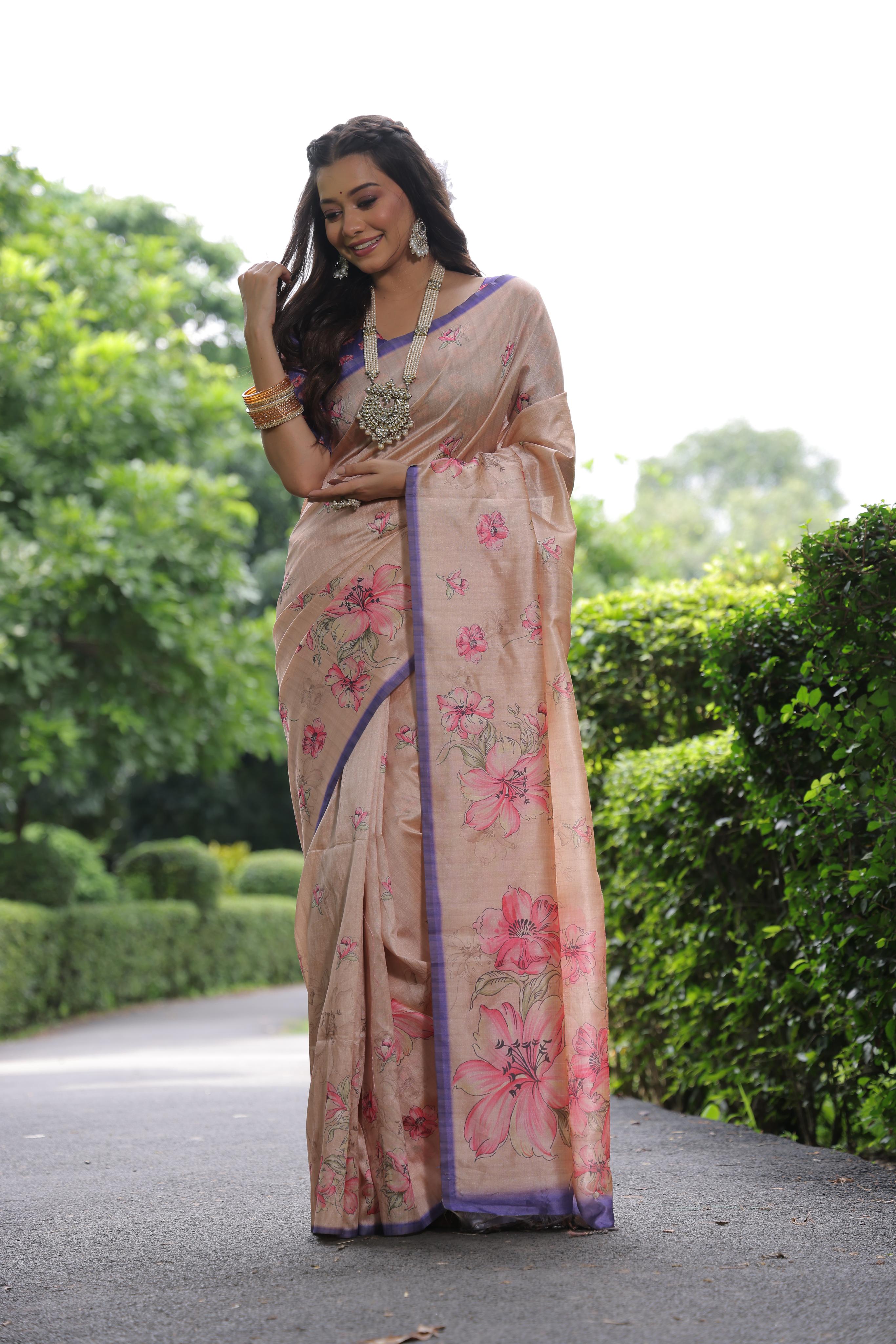 Yashi-2 Ethnic motifs printed saree with printed border