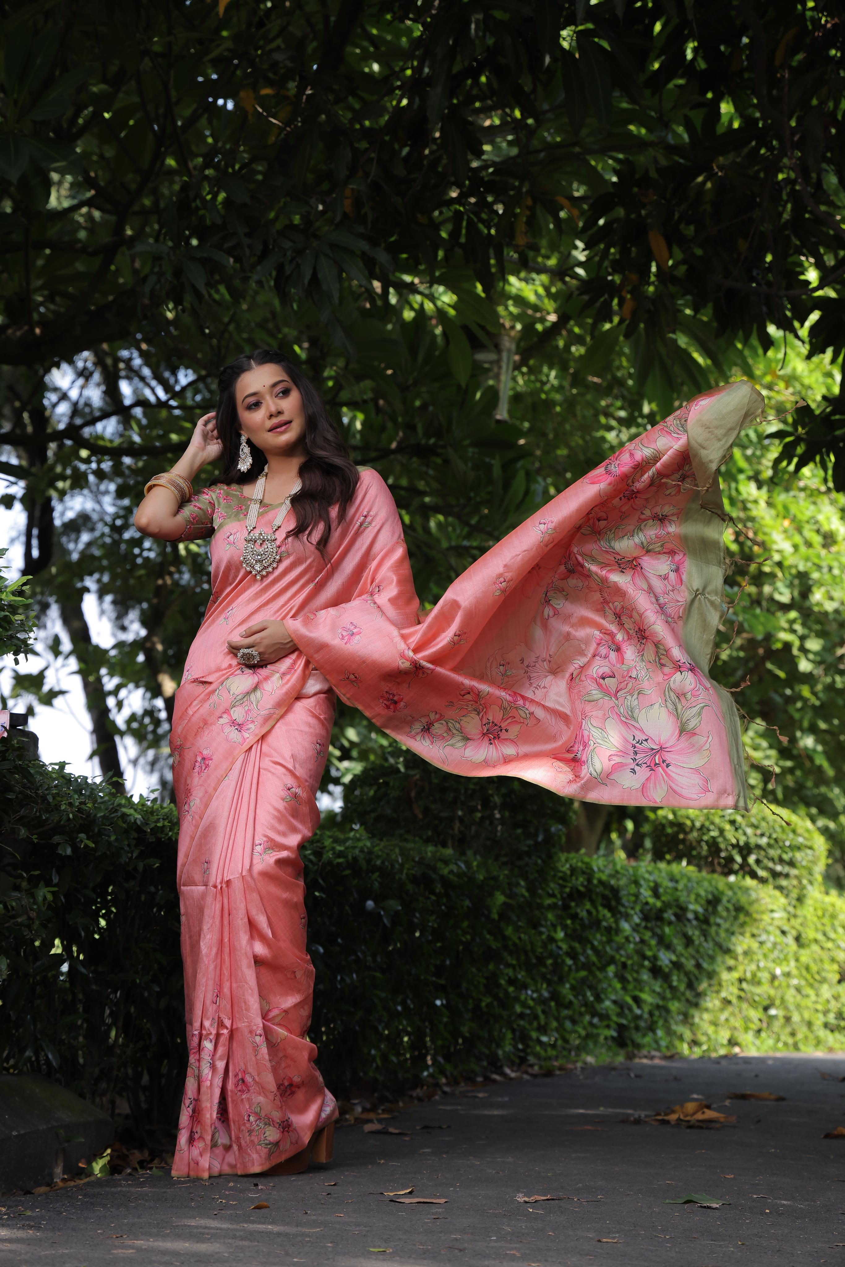 Yashi-2 Ethnic motifs printed saree with printed border