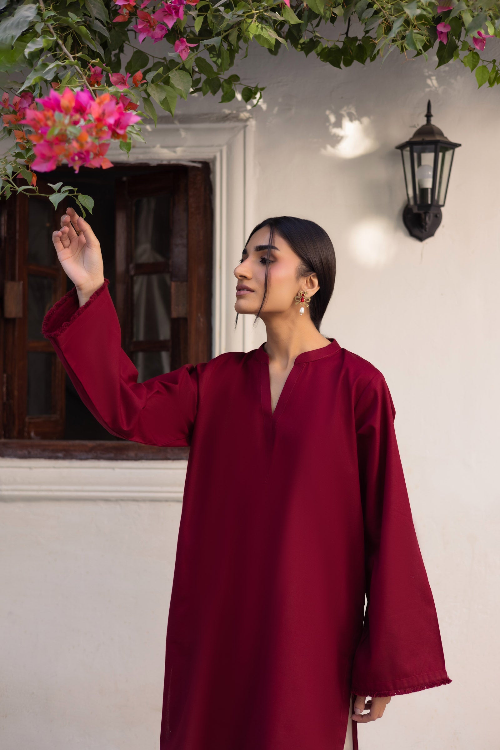Dhanak Straight Kurti with Heart Print Palazzo