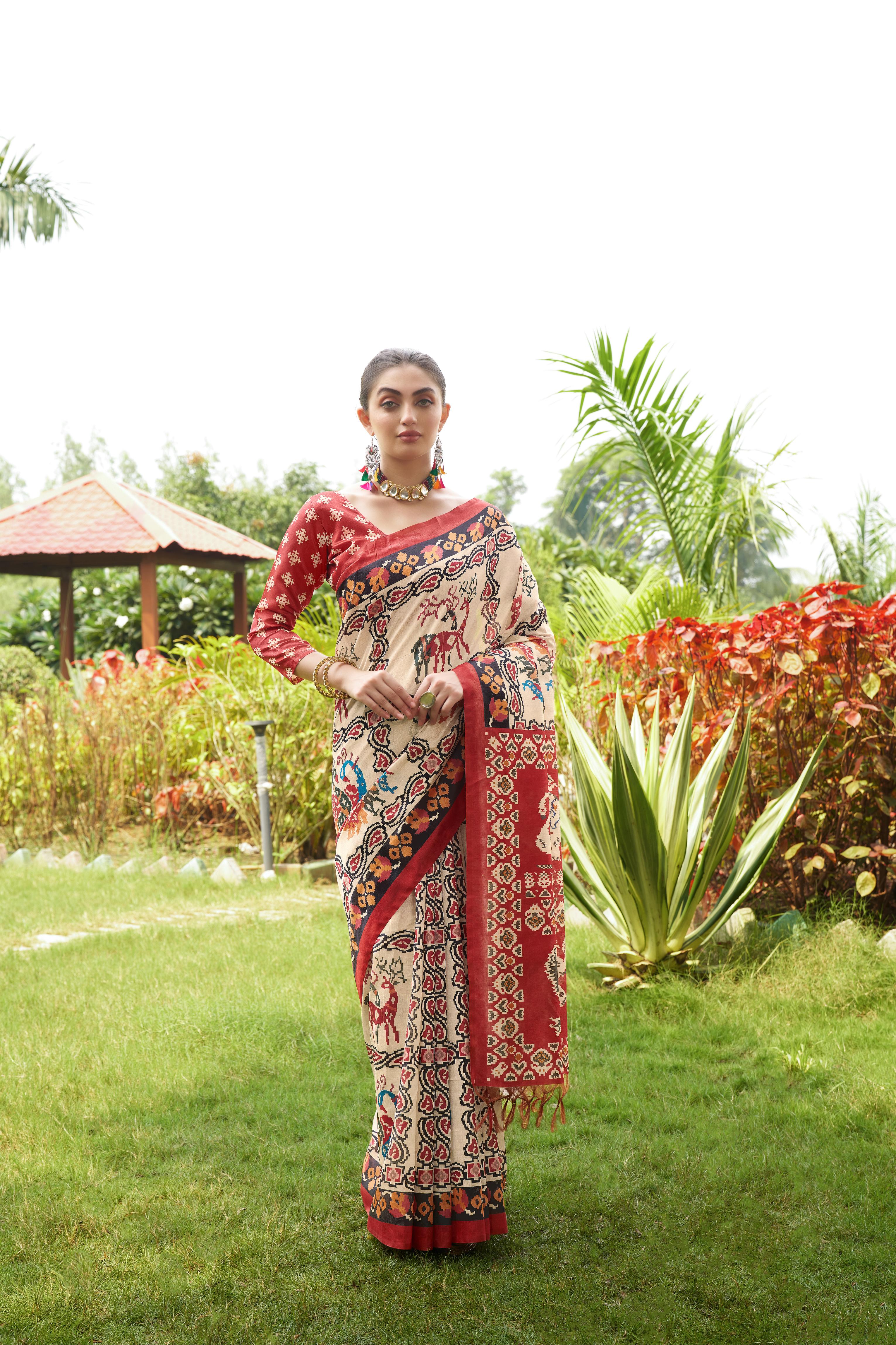 Mulk-3- Stunning Hand-Painted Saree"
