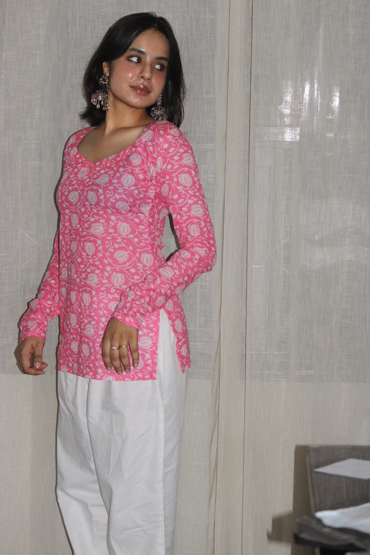 Zaya- The deep V-neckline adds a flattering touch