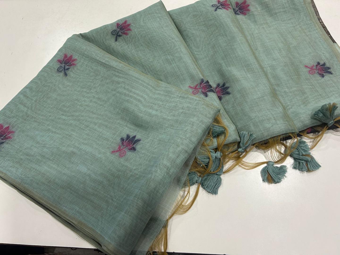 Noor- Muga cotton saree Temple Anarkali Gown is crafted with premium silk and traditional embroidery,