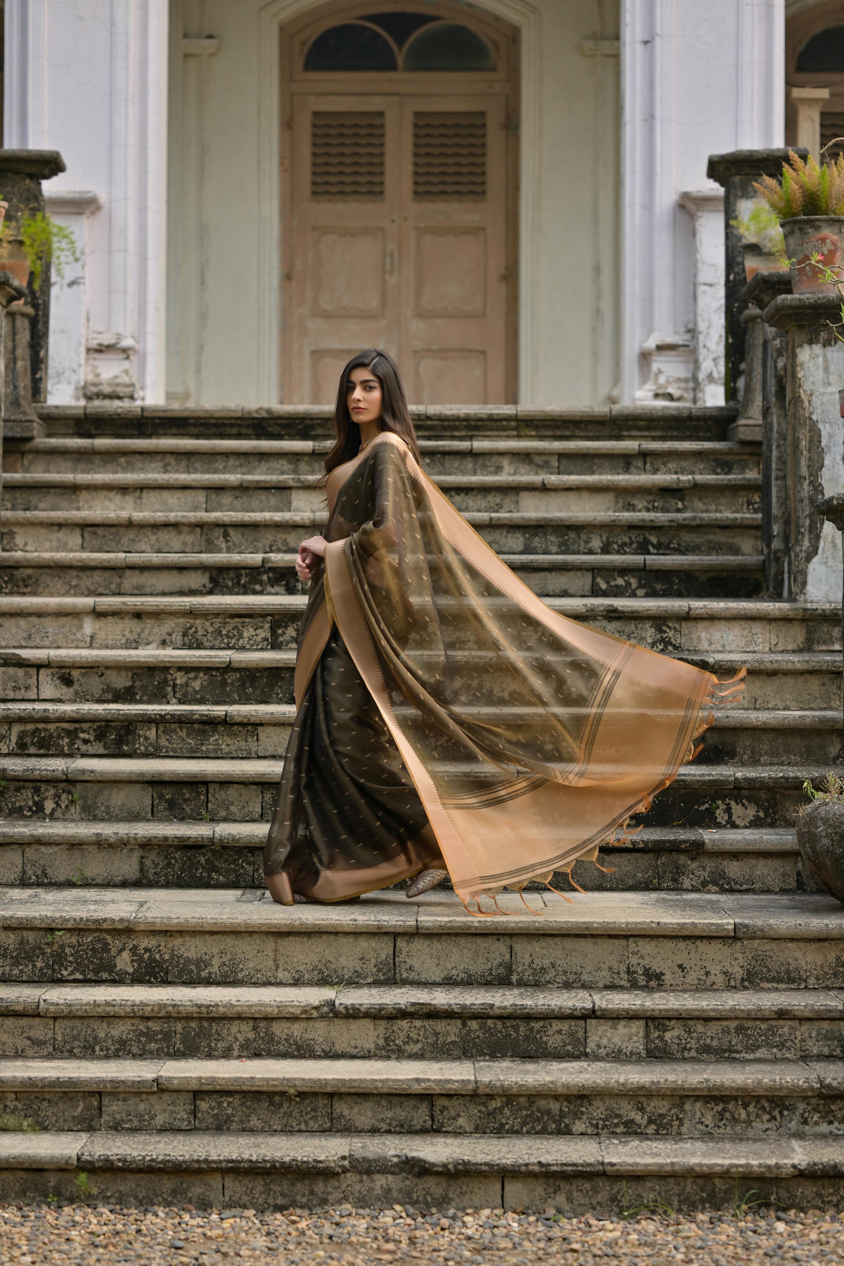 Kenvi- Cyan Soft Kalyani Silk Saree