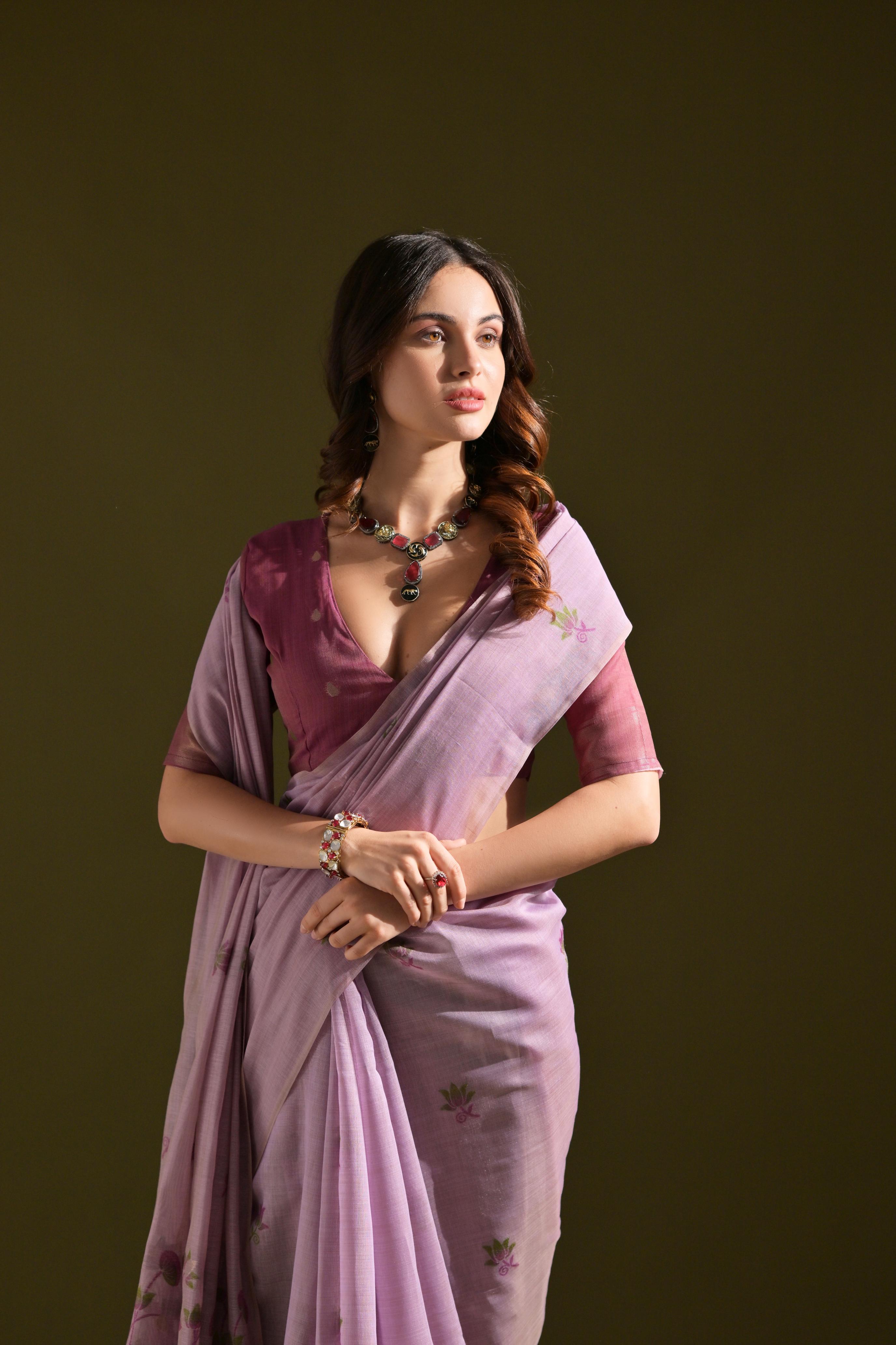 Noor- Muga cotton saree Temple Anarkali Gown is crafted with premium silk and traditional embroidery,