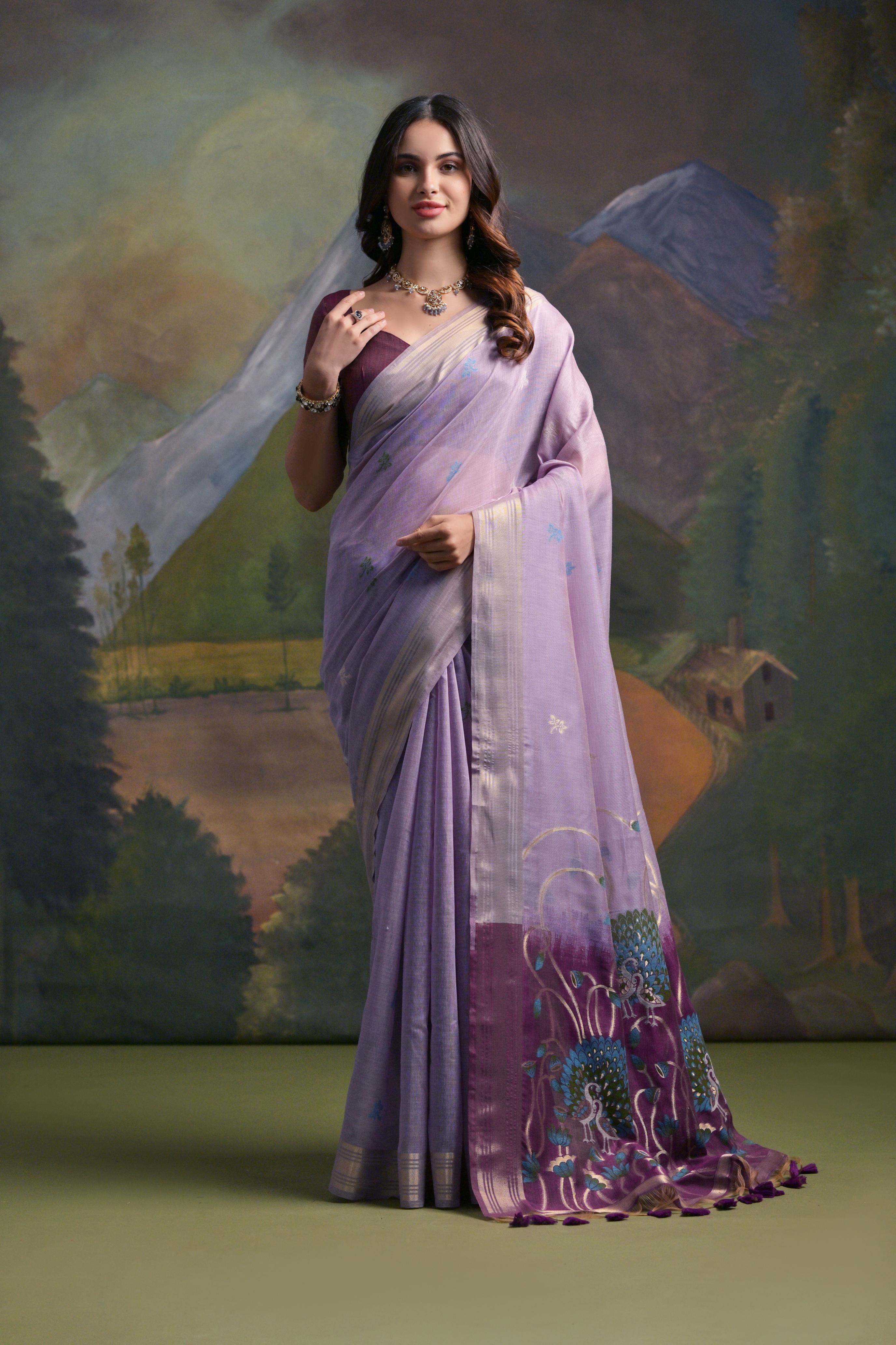 Moor- Peacock Pallu Edition – Muga Cotton Sarees