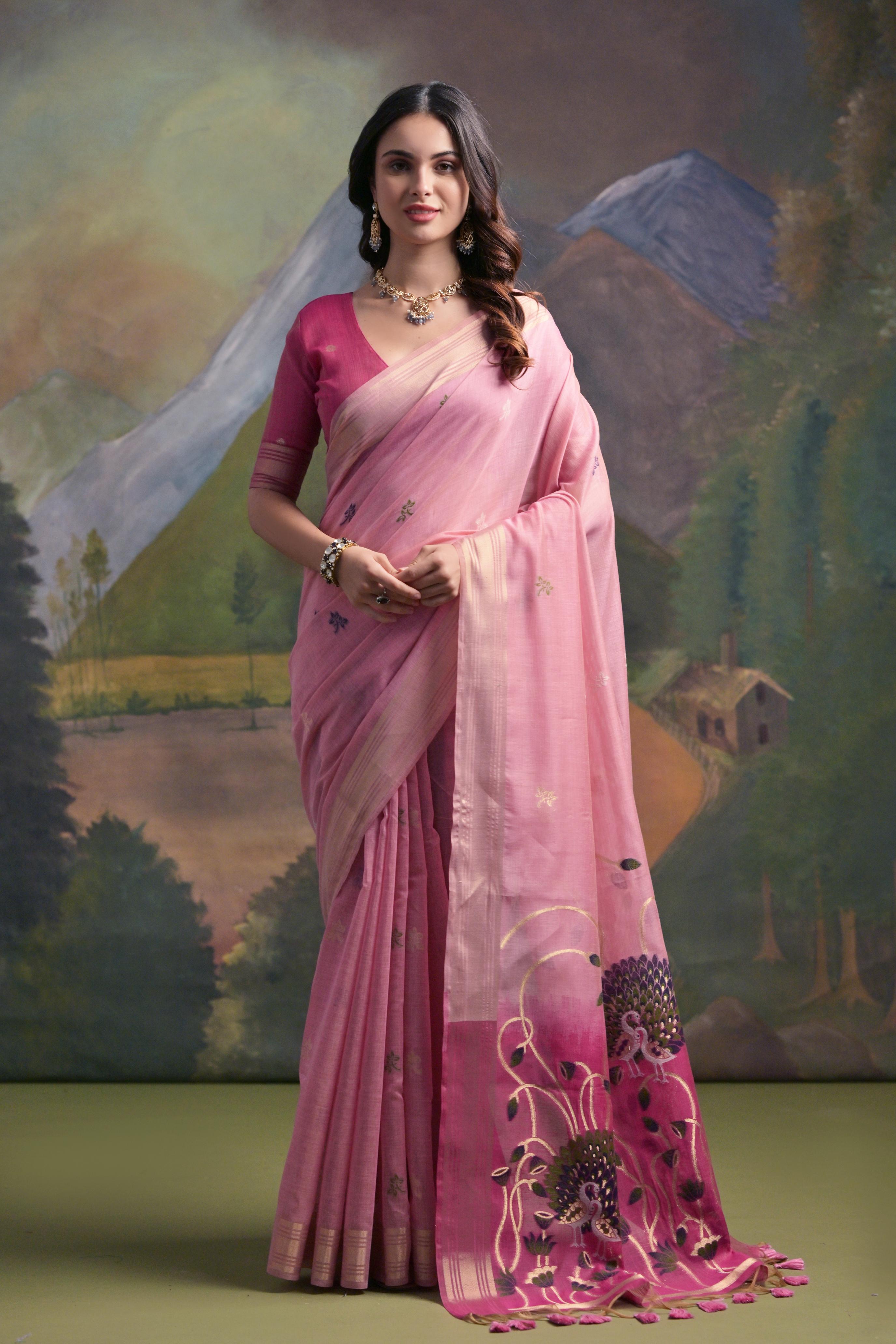 Moor- Peacock Pallu Edition – Muga Cotton Sarees