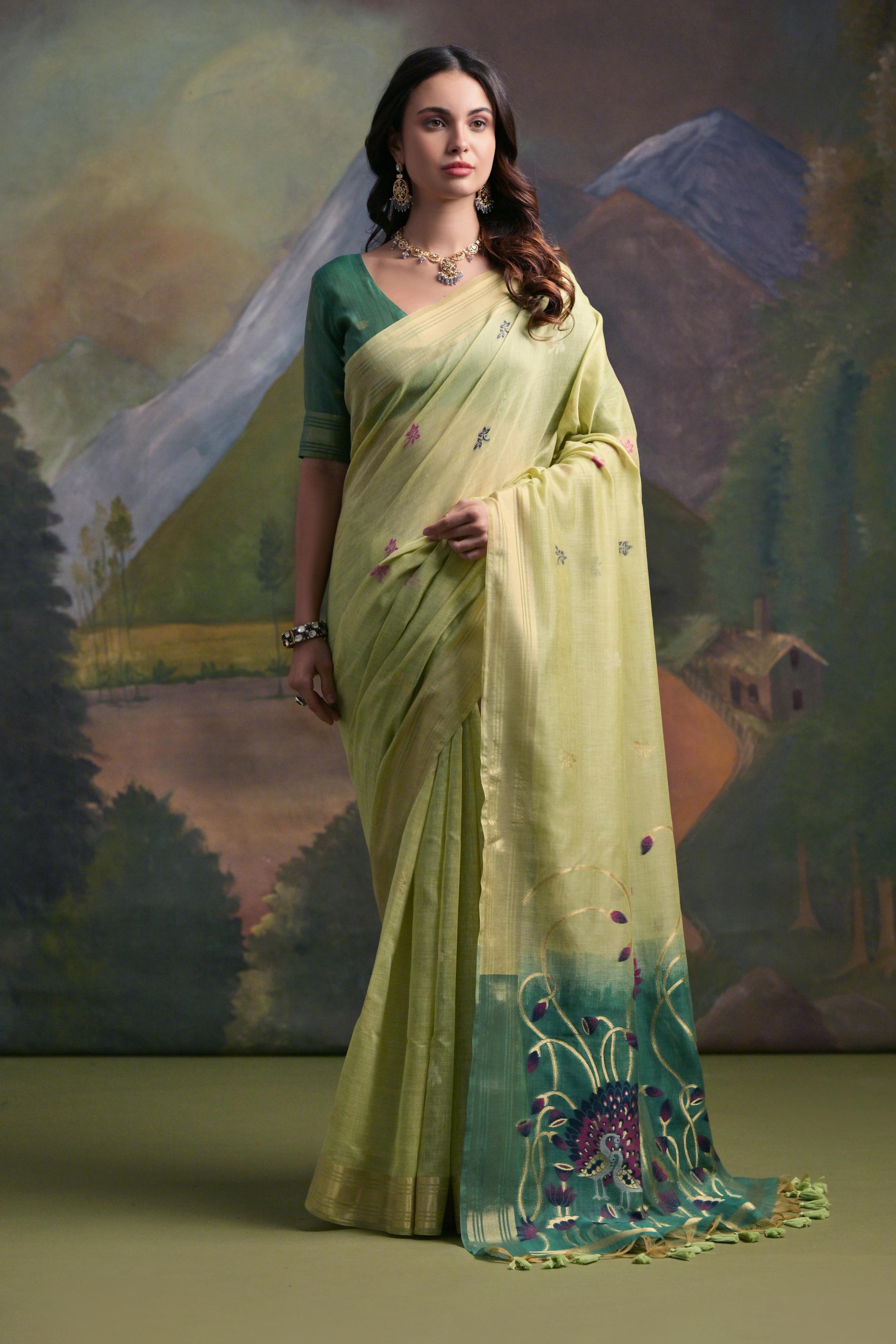 Moor- Peacock Pallu Edition – Muga Cotton Sarees
