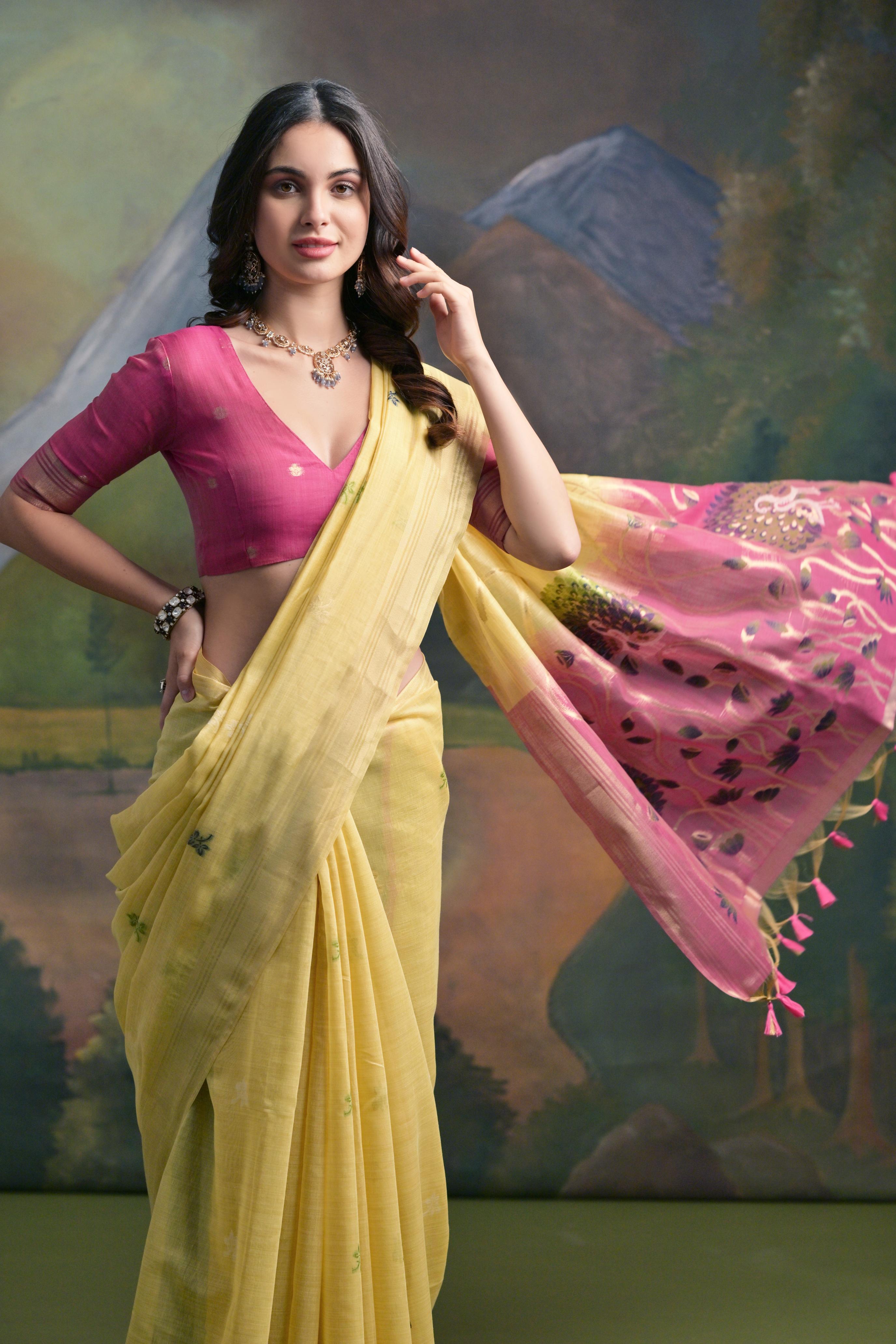 Moor- Peacock Pallu Edition – Muga Cotton Sarees