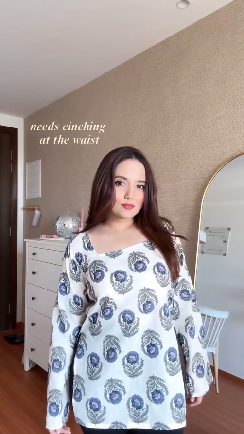 Sara- Women’s Floral Printed Long Top