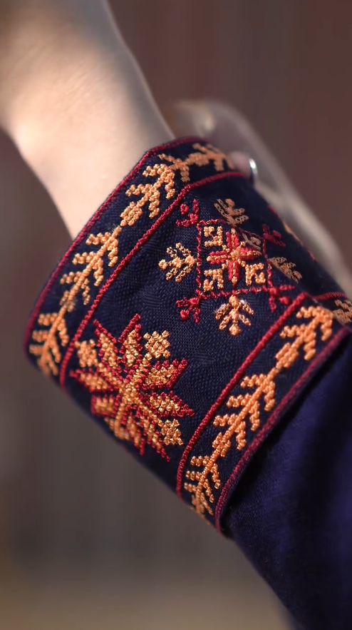 Sehza- Navy Blue Embroidered pakistani suit set