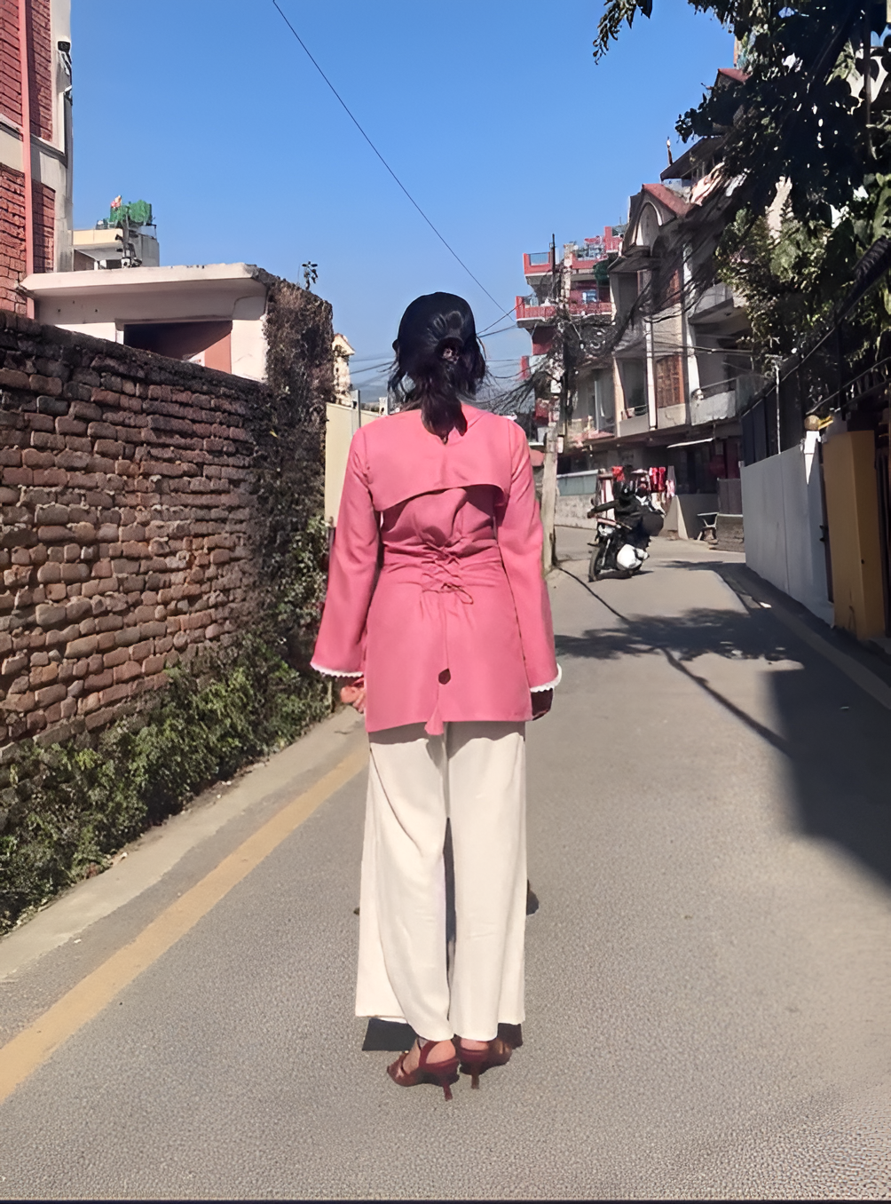 Convertible Rayon Kurti Set with Corset Back