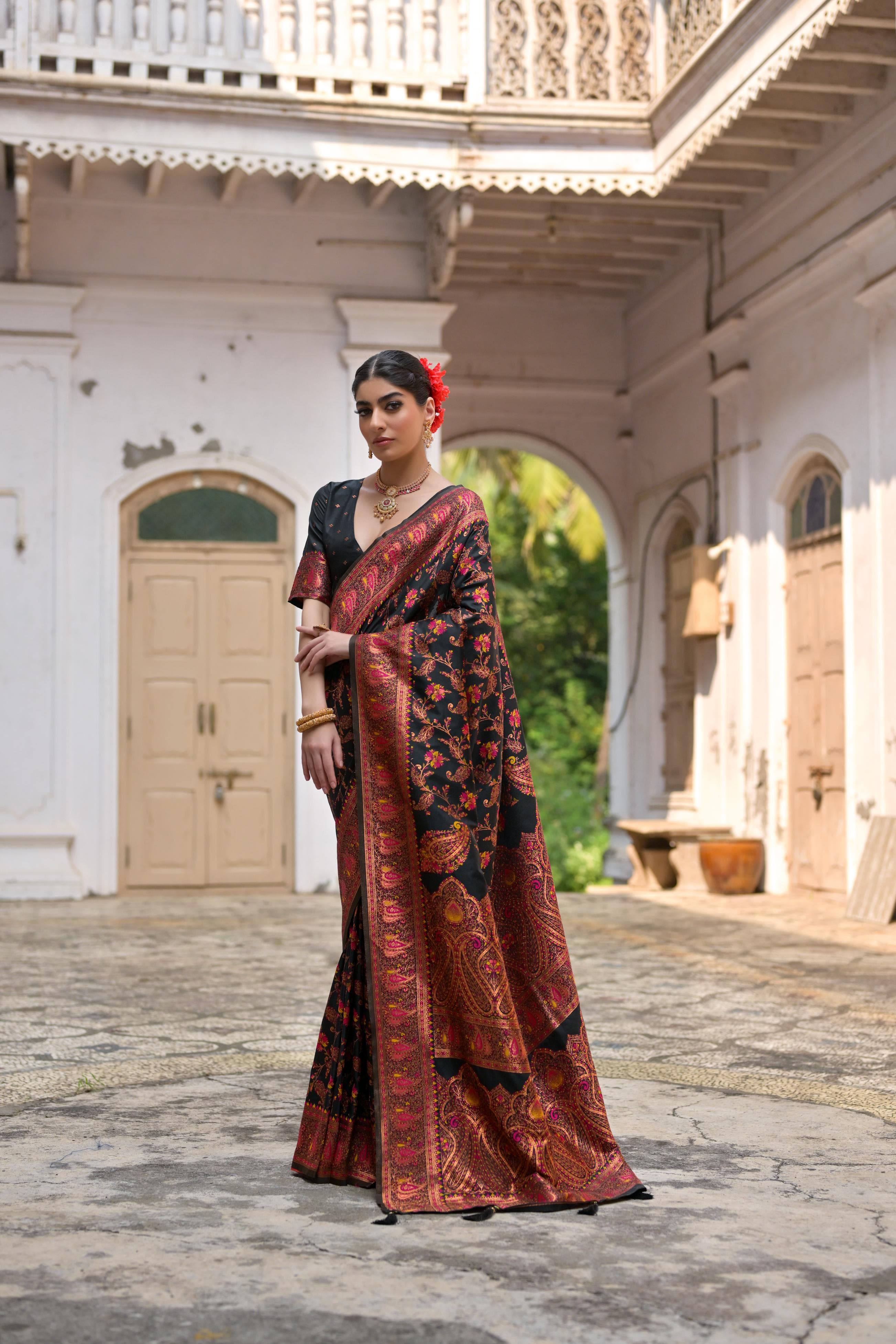 Taj - Andaaz – Rich Zari Silk in Emerald Glow