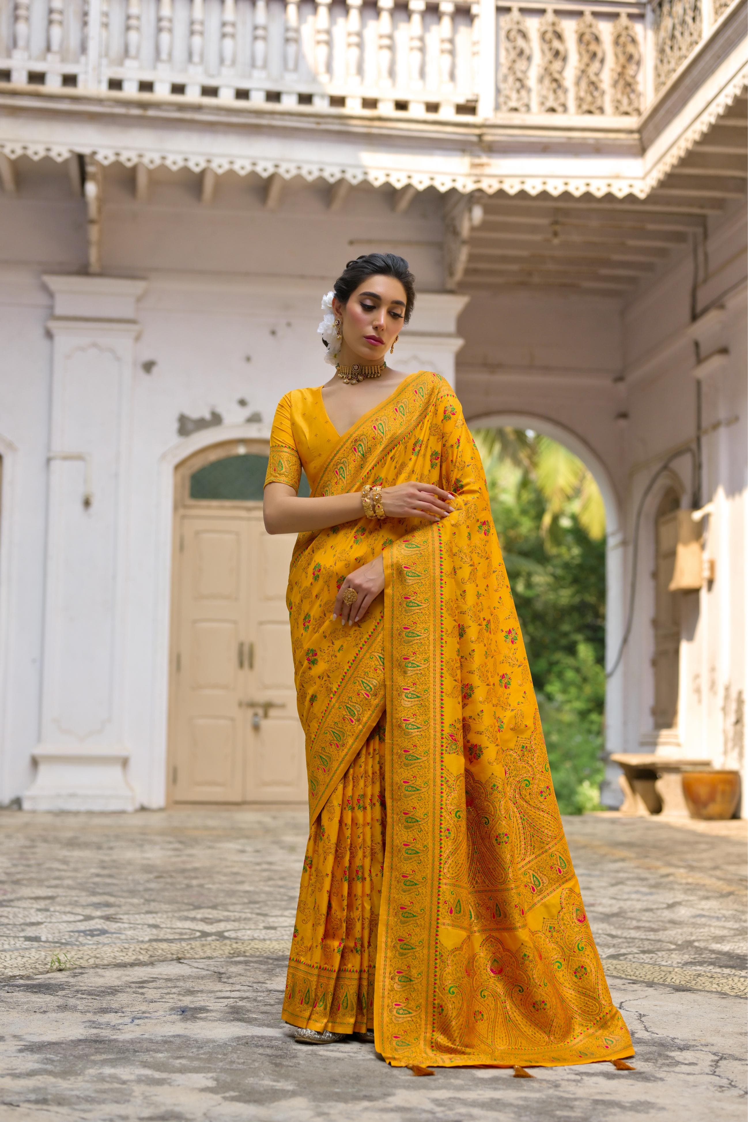 Taj - Andaaz – Rich Zari Silk in Emerald Glow