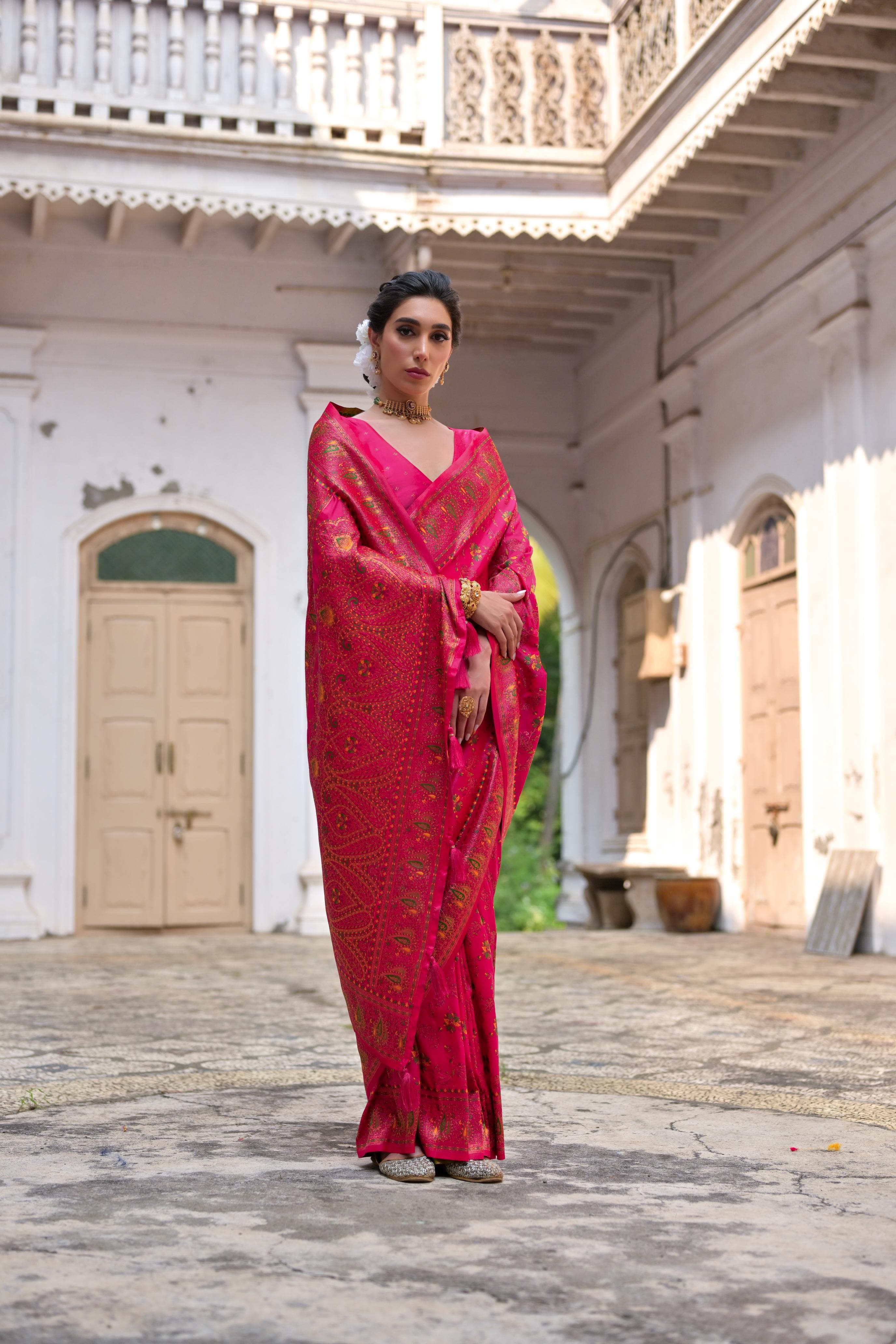 Taj - Andaaz – Rich Zari Silk in Emerald Glow