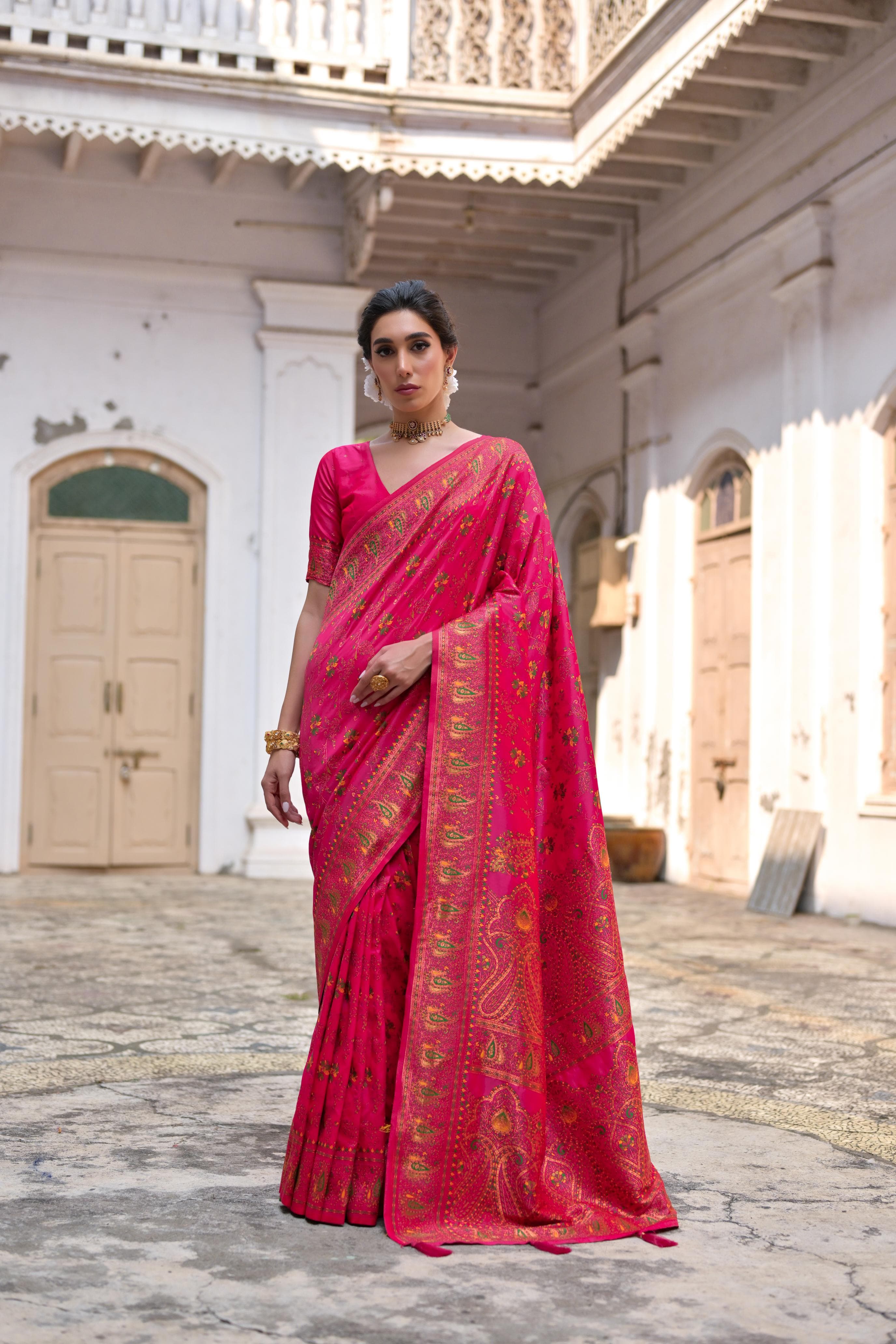 Taj - Andaaz – Rich Zari Silk in Emerald Glow