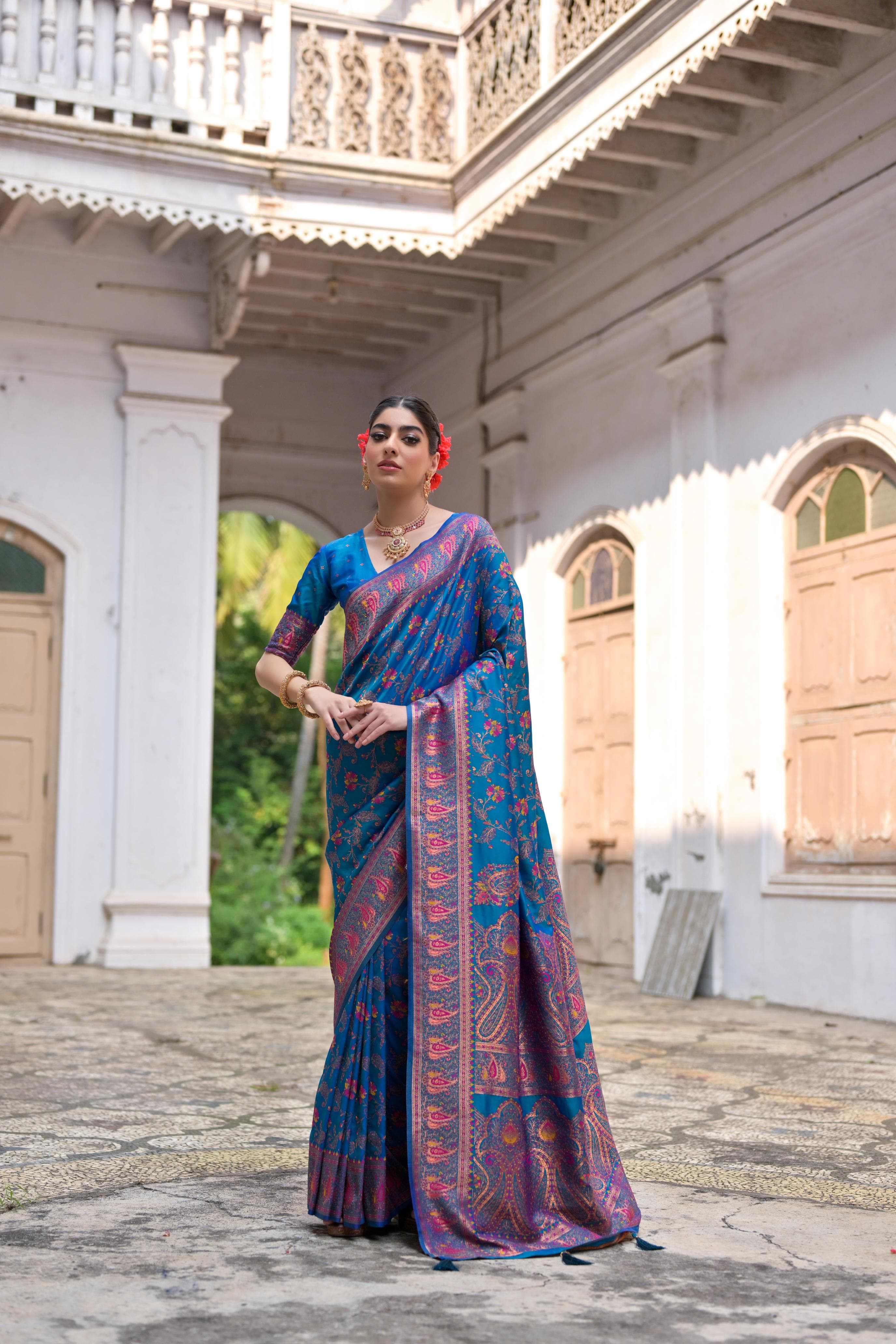 Taj - Andaaz – Rich Zari Silk in Emerald Glow
