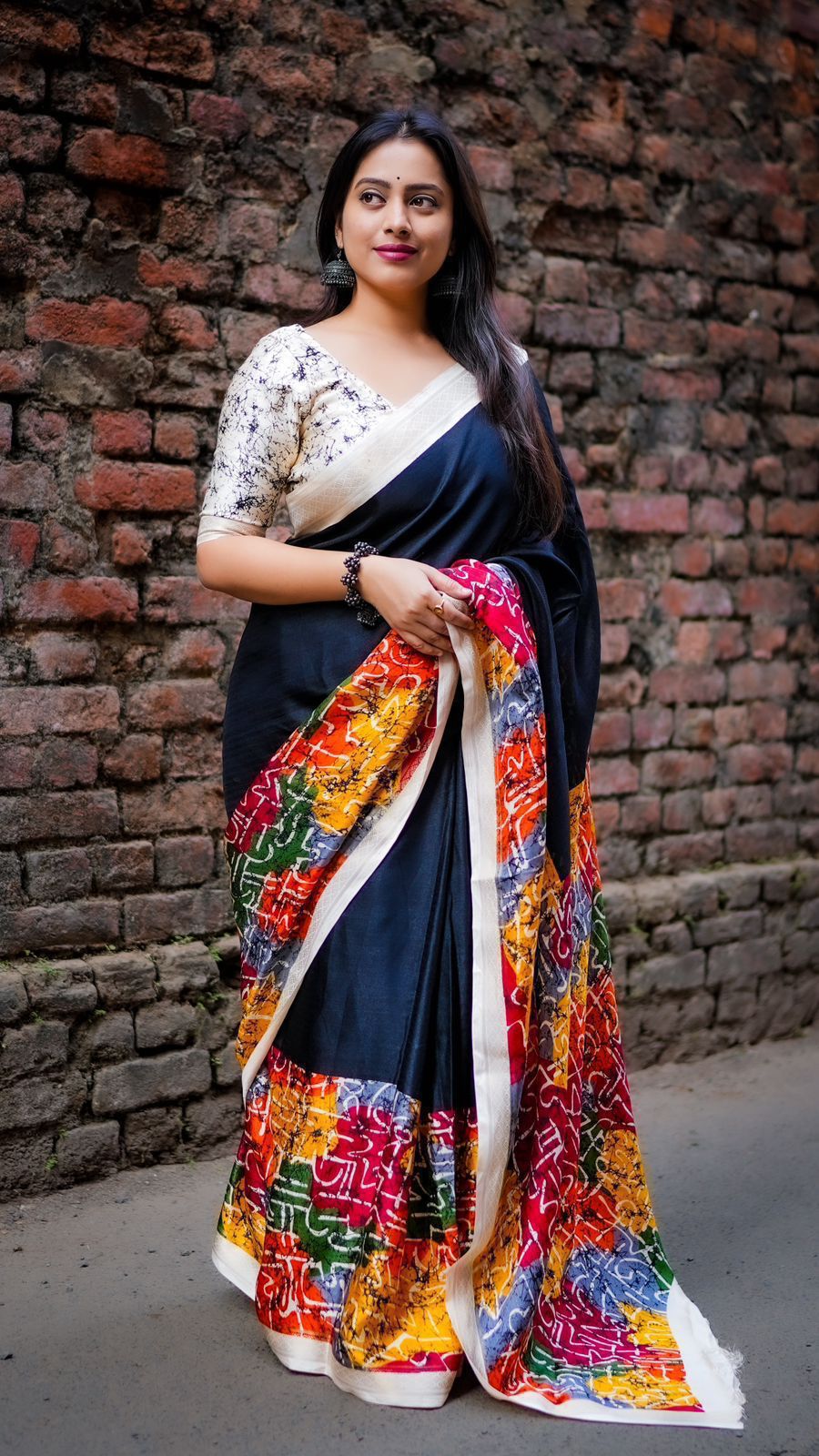 Black forest- New fancy black pashmina saree from Preciouswear