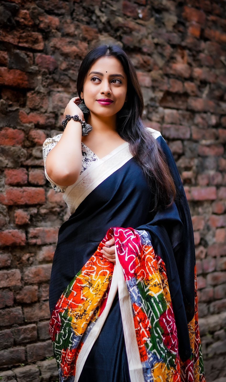 Black forest- New fancy black pashmina saree from Preciouswear