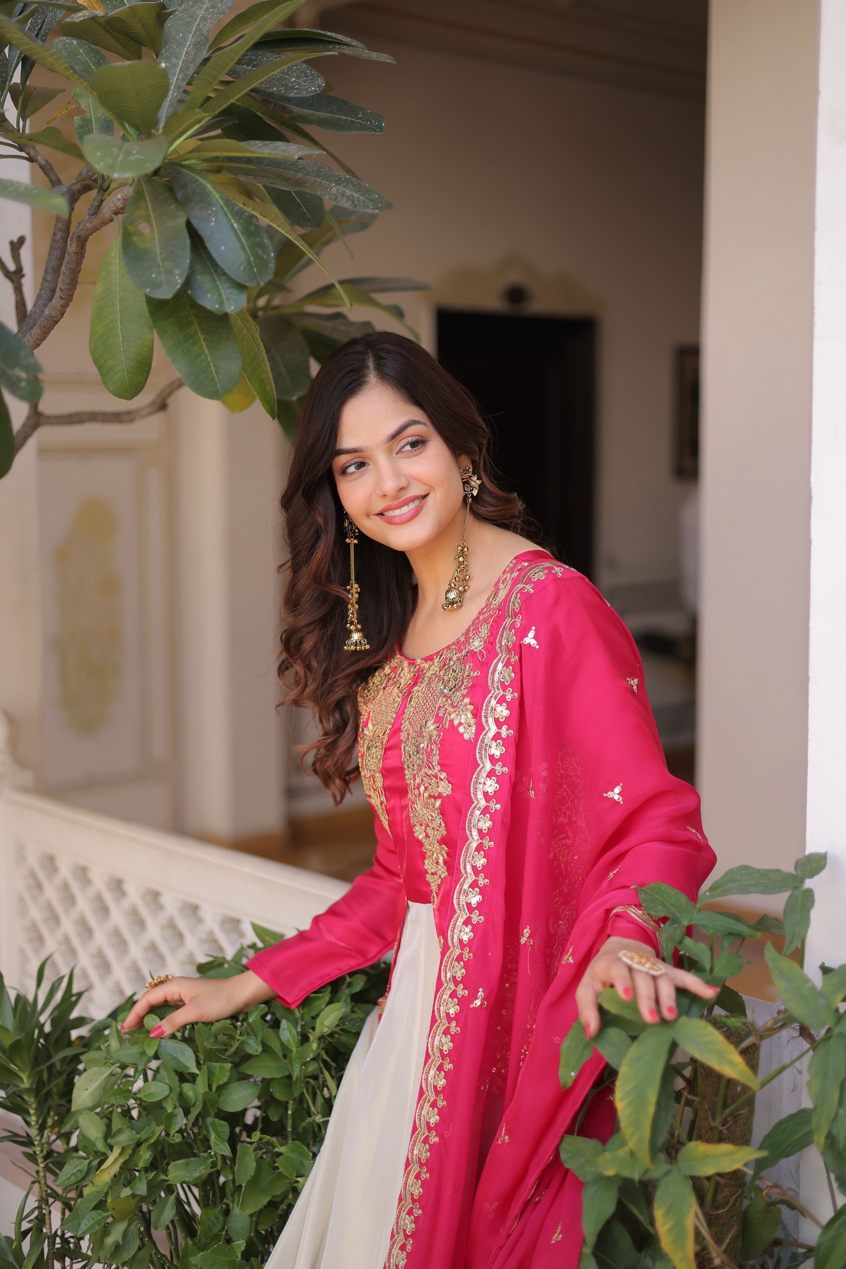 Royal fashion moment with this premium embroidered gown set