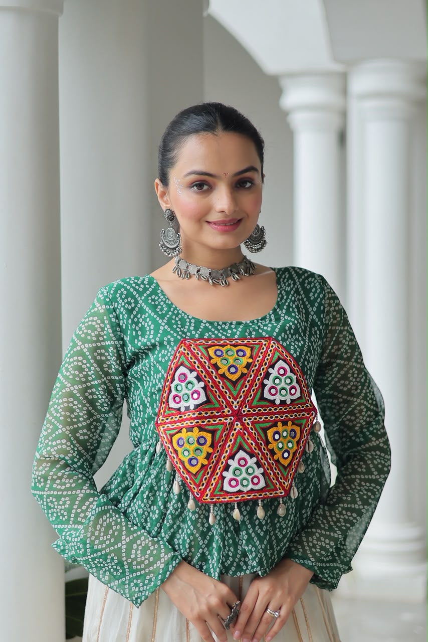 Kutchi Gamthi Patchwork & Bandhani Print work