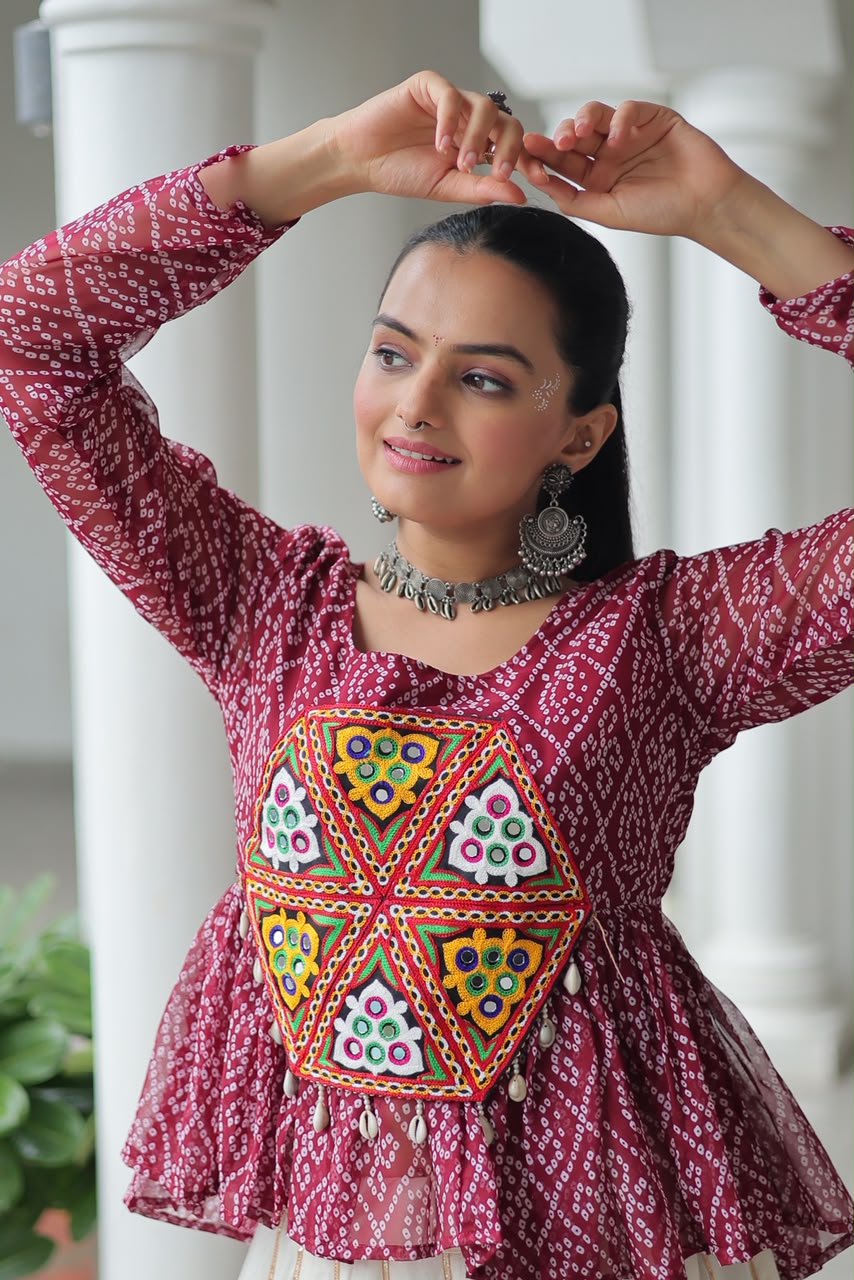 Kutchi Gamthi Patchwork & Bandhani Print work