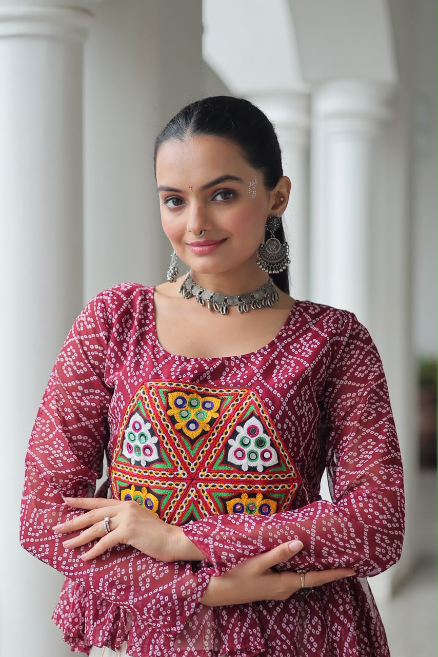 Kutchi Gamthi Patchwork & Bandhani Print work
