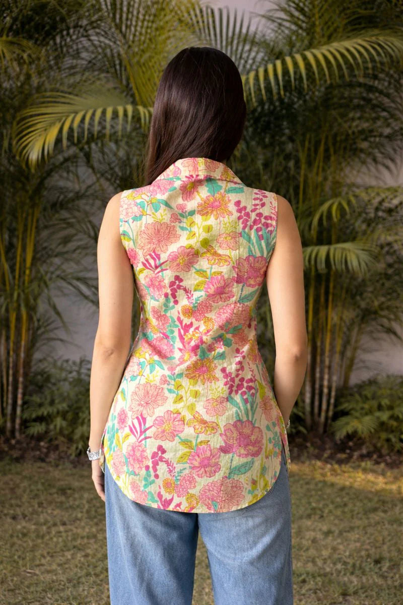 cotton printed women's top