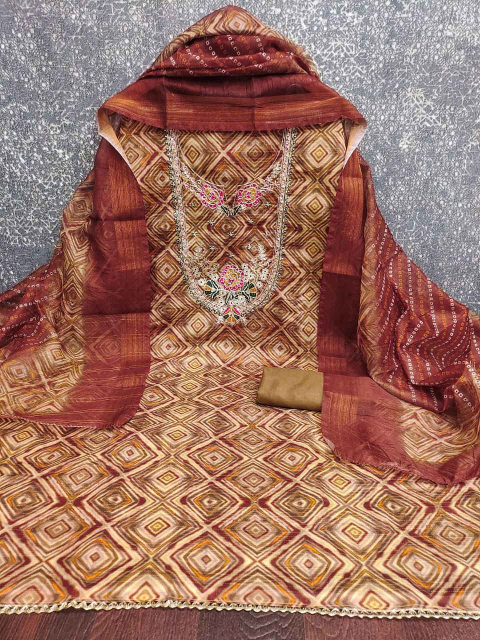 Checks - Exclusive Dress Material Suit  For Women