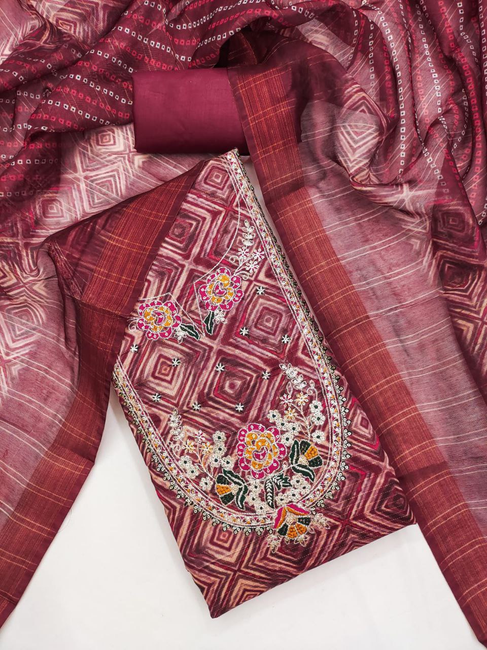 Checks - Exclusive Dress Material Suit  For Women