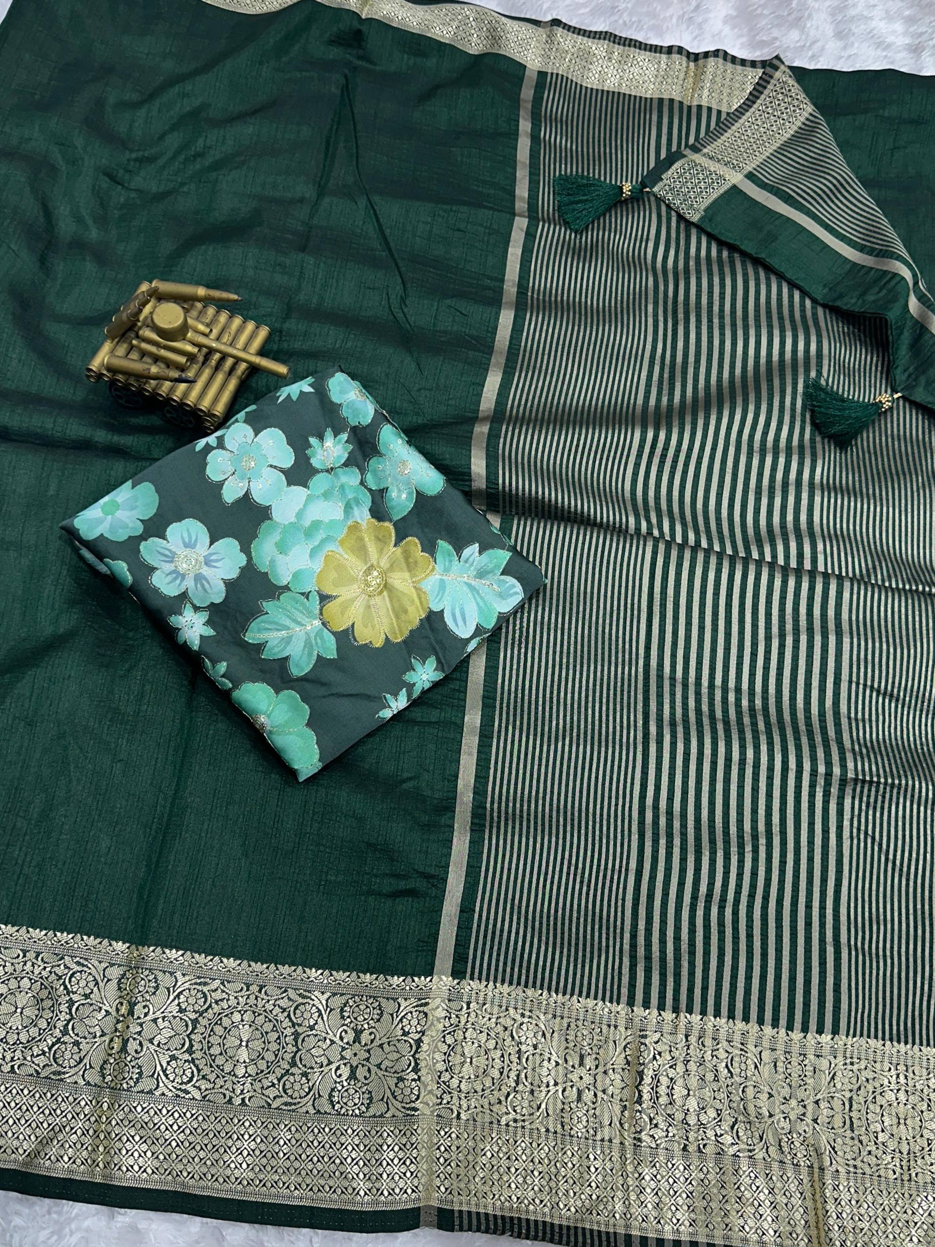 Sharmili- Effortless elegance meets vibrant charm with this Designer solid color beauty with position print blouse