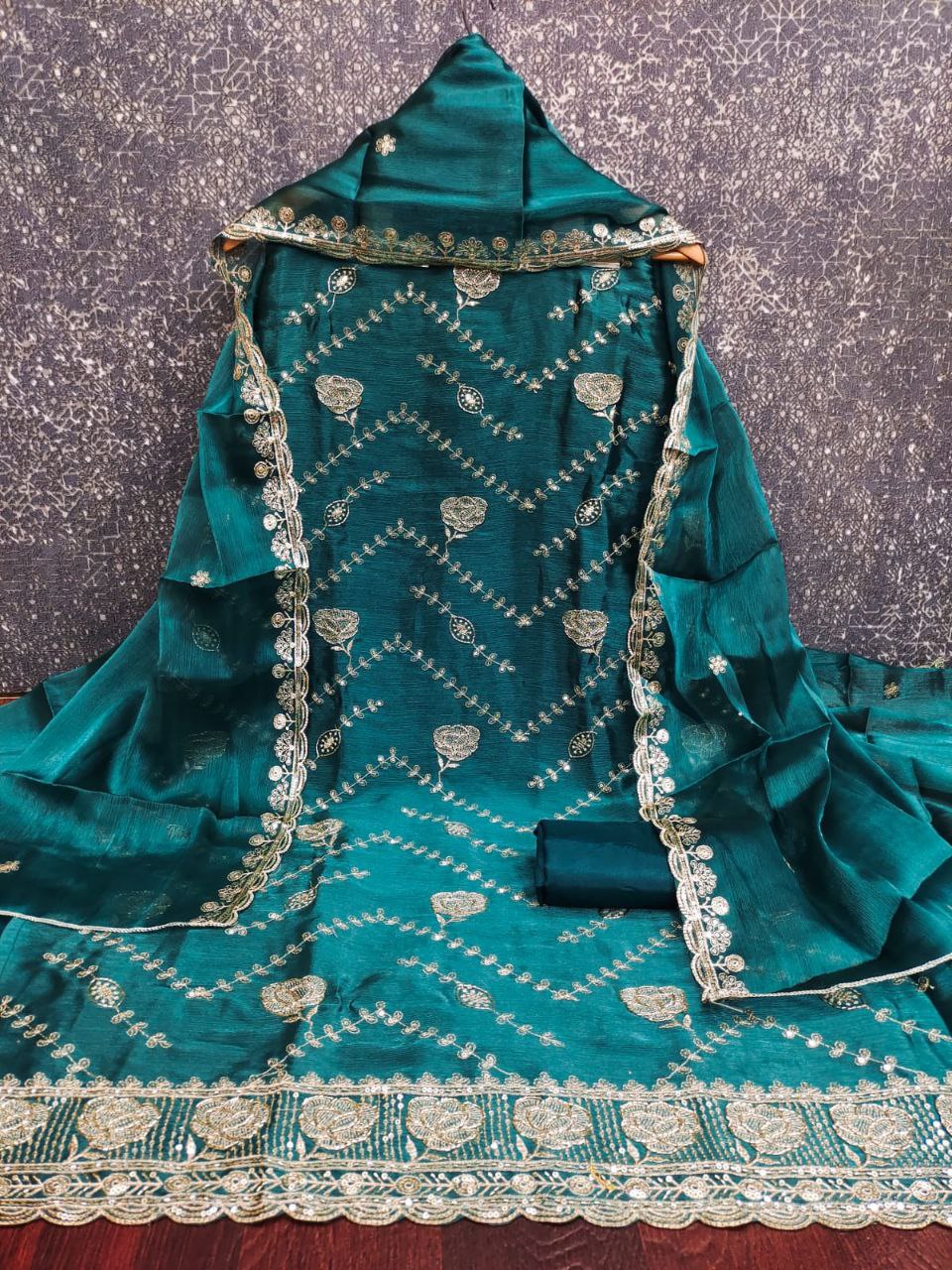 Karishma-  Royal Orchid Embroidered Suit Set