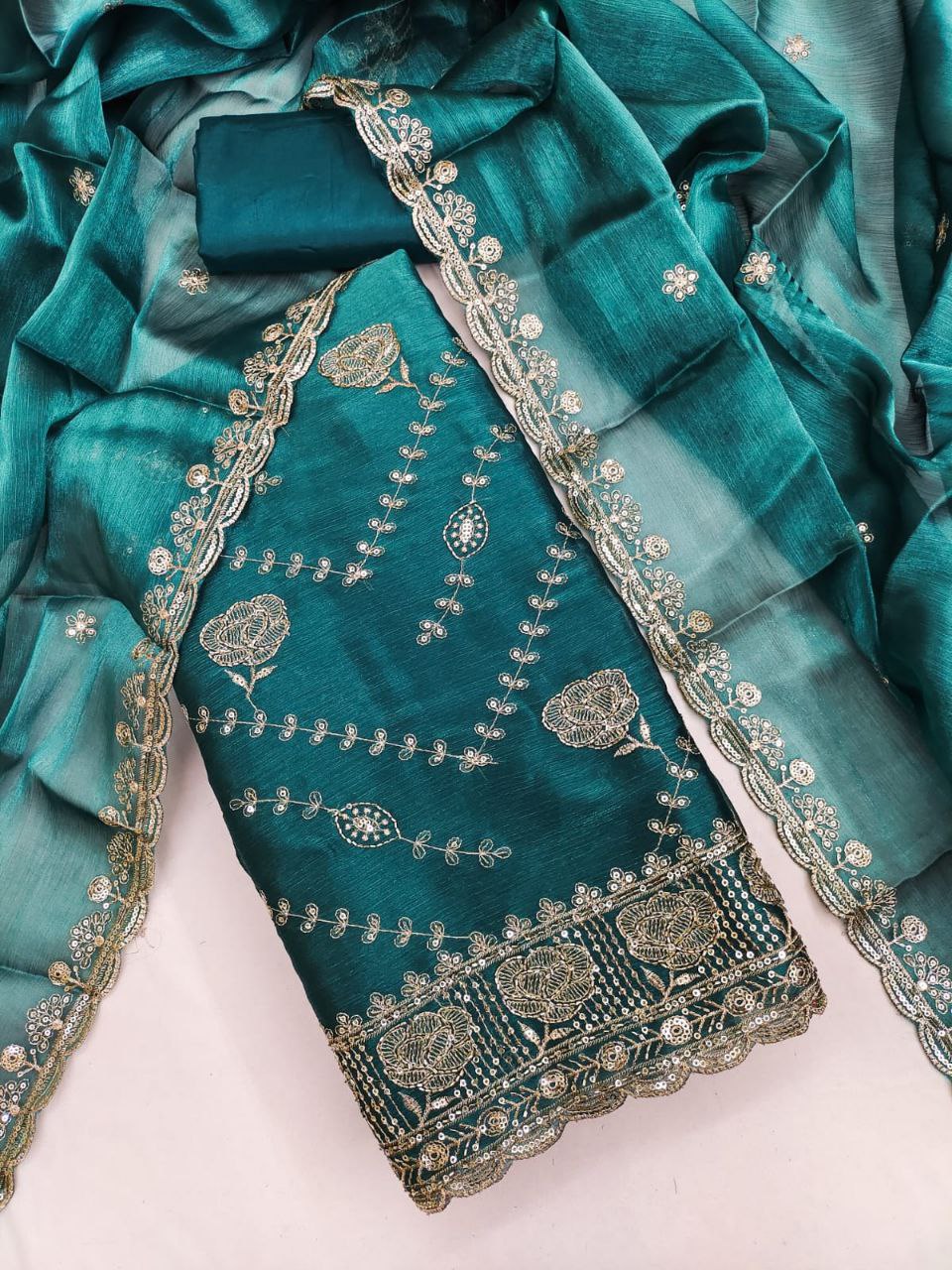Karishma-  Royal Orchid Embroidered Suit Set