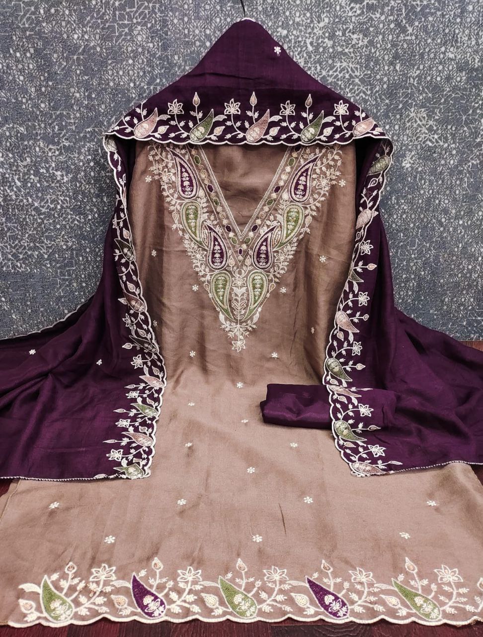 Luxe- Designer Embroidery Work Unstitched Dress Set