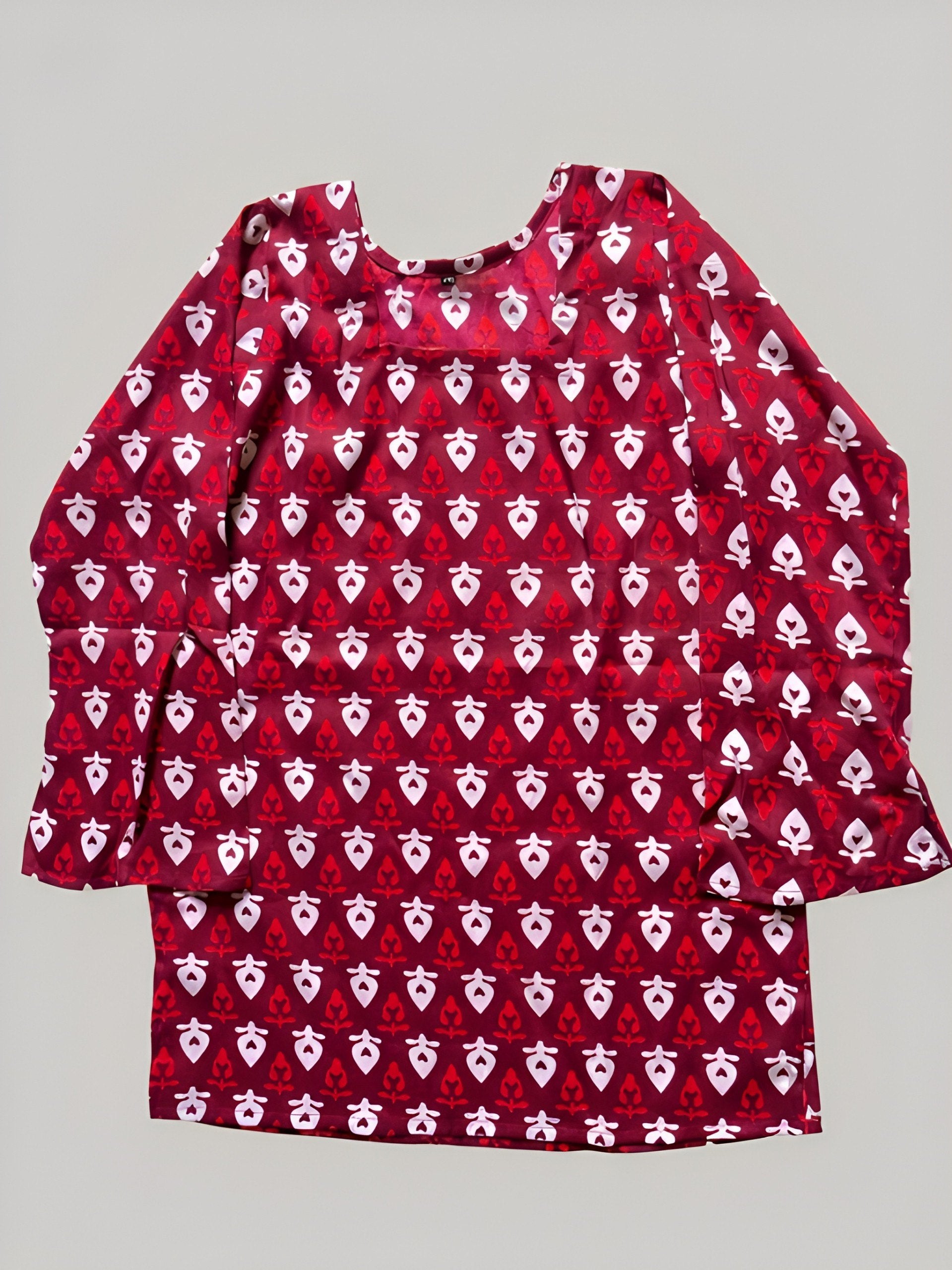 Woman V-neck Straight Short Kurti & Tunic