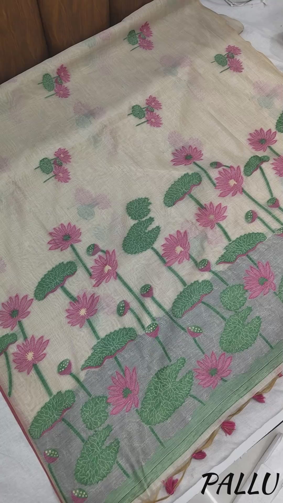 Griva- Graceful Muga Saree with Tassels