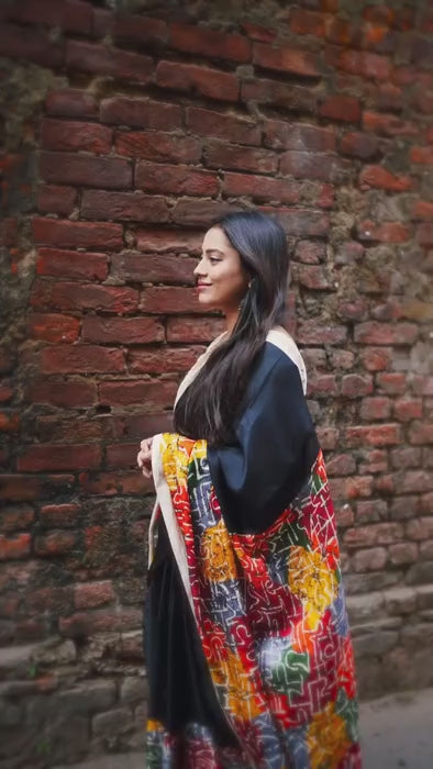 Black forest- New fancy black pashmina saree from Preciouswear