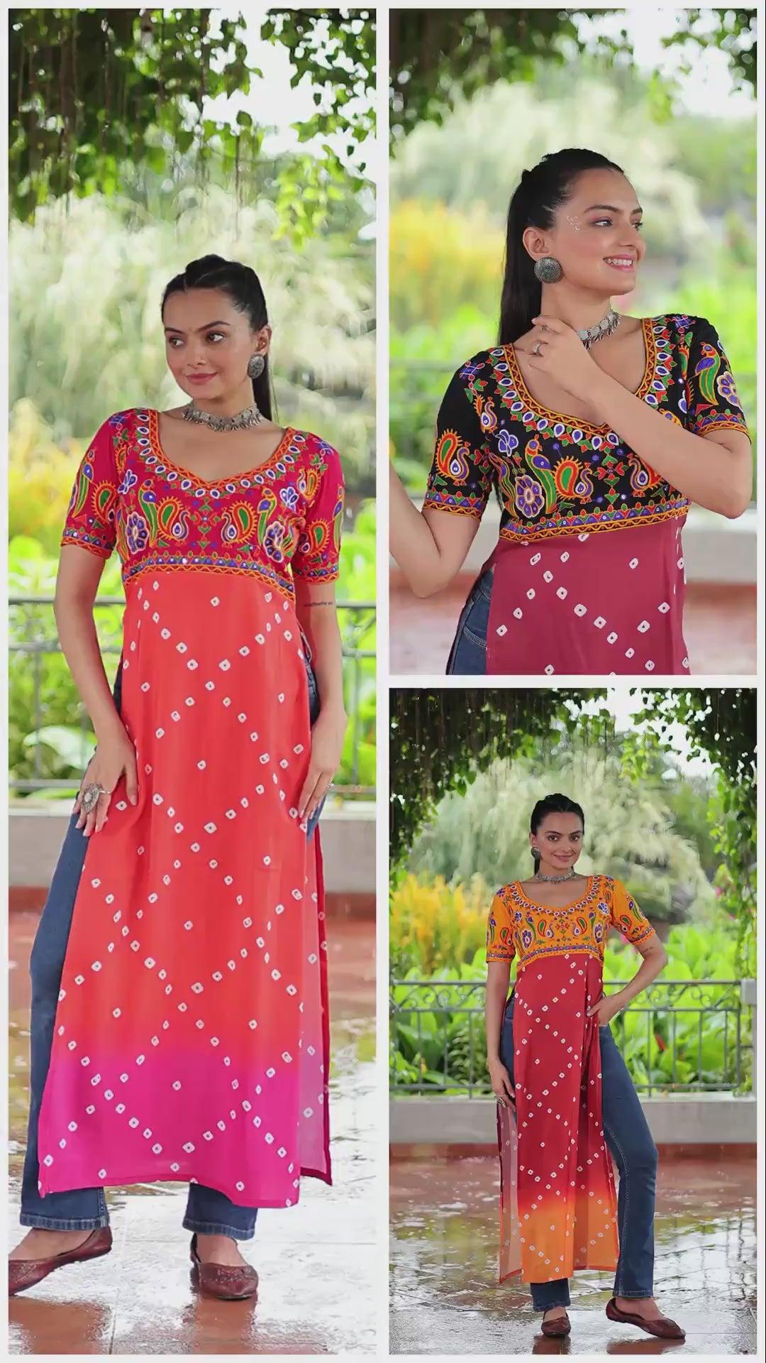 Tal- Printed Reyon With Kutchi Gamthi Work.