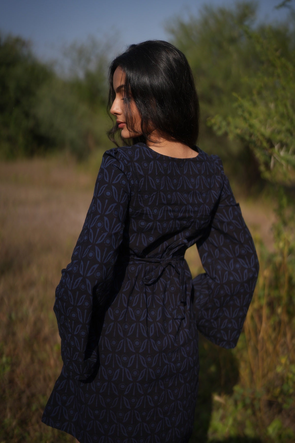 Midnight Bloom Printed Mini Dress